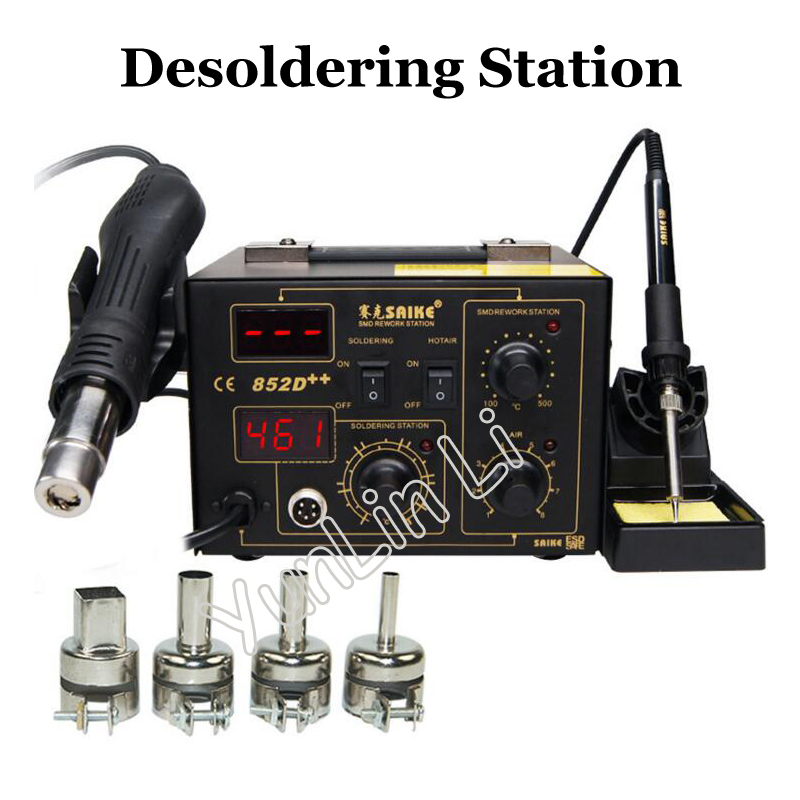 Smd Rework Station Hot Air Soldering 2 In 1 - Yüksek Güçlü Dijital Ekran 852D++ 2'si