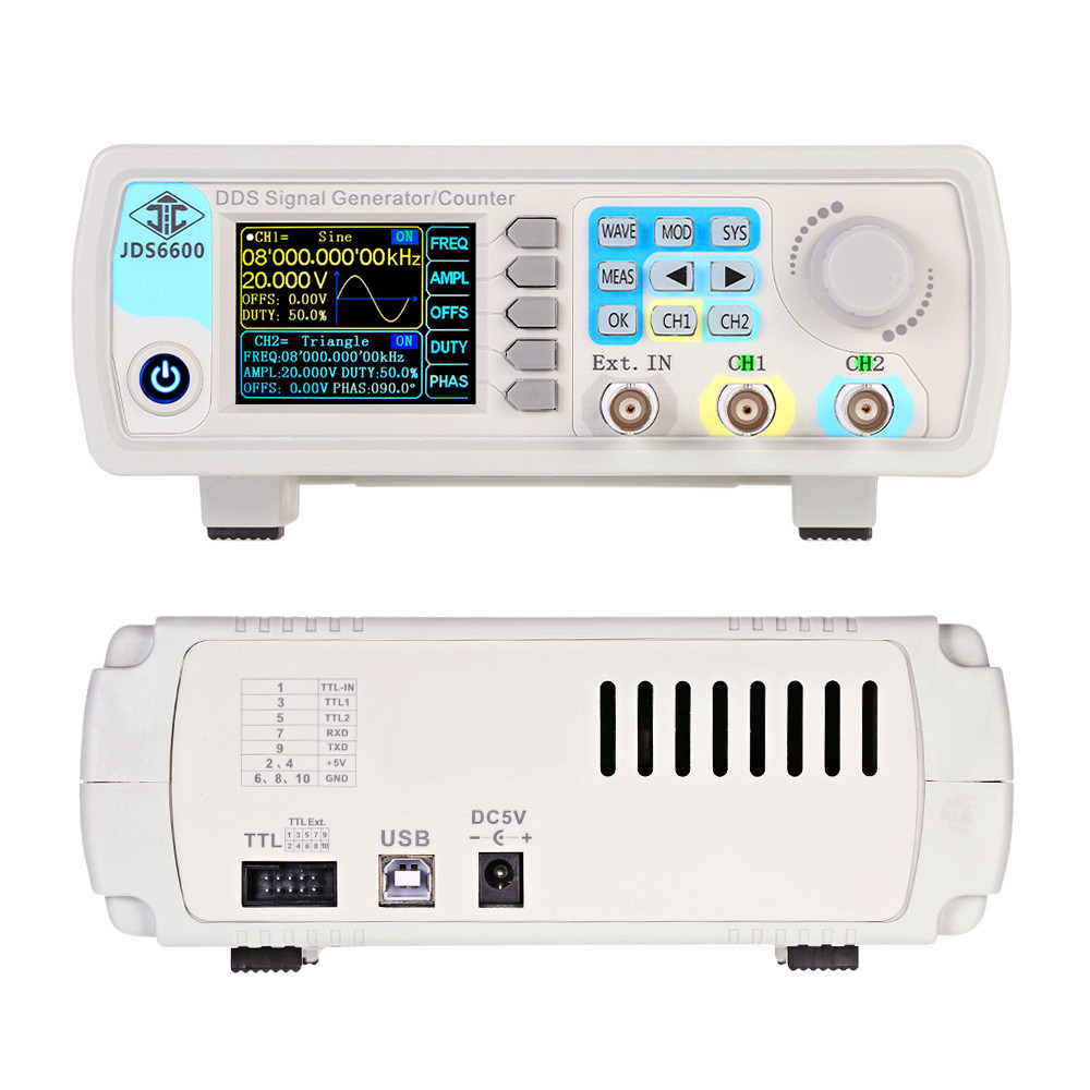 Dual Channel Arbitrary Waveform Function Generator 60Mhz - JDS6600 15/30/40/50/60MHz DDS Fonksiyon Sinyal Jeneratörü