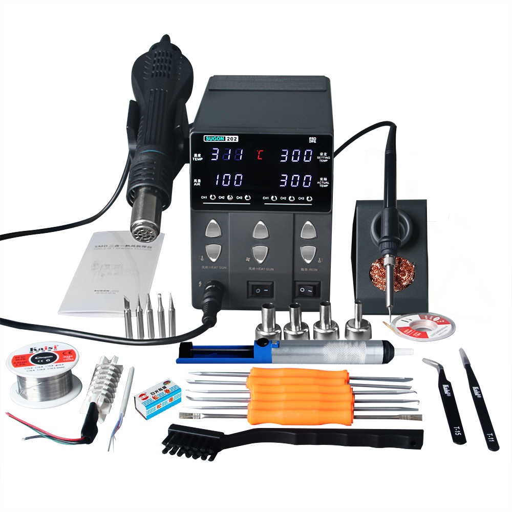 Smd Rework Station Hot Air Soldering 2 In 1 - SUGON-202 760W 2 IN 1 lehimleme