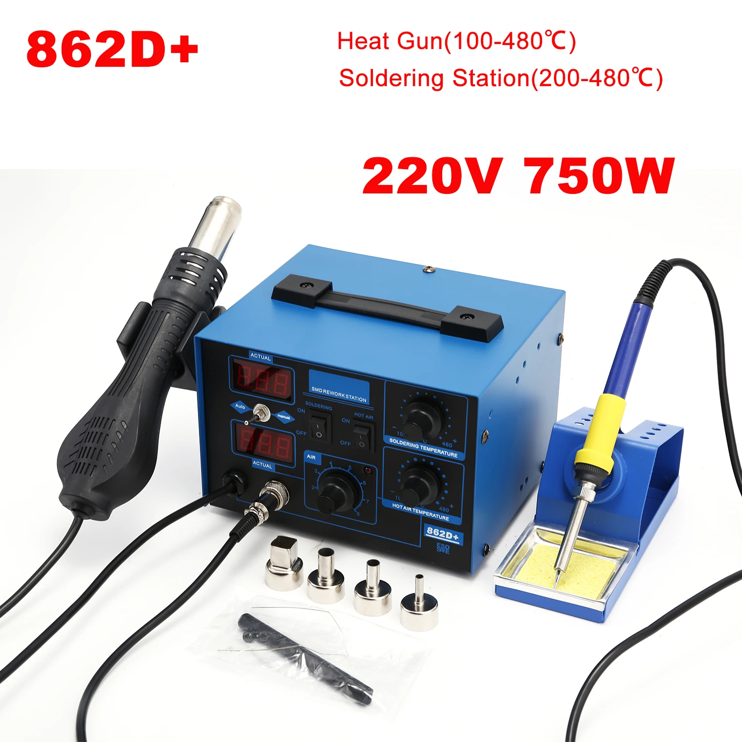 Smd Rework Station Hot Air Soldering 2 In 1 - 862D+ Lehimleme İstasyonu 2'si 1 Arada