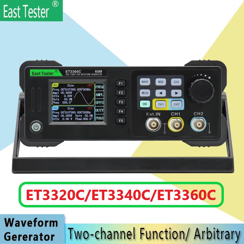 Dual Channel Arbitrary Waveform Function Generator 60Mhz - Doğu Test Cihazı ET3320/40/60C Mini Çift