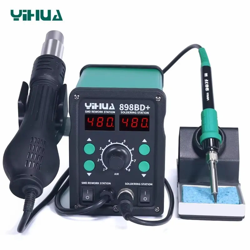 Smd Rework Station Hot Air Soldering 2 In 1 - YIHUA 898BD+ 220V 2'si 1 Arada