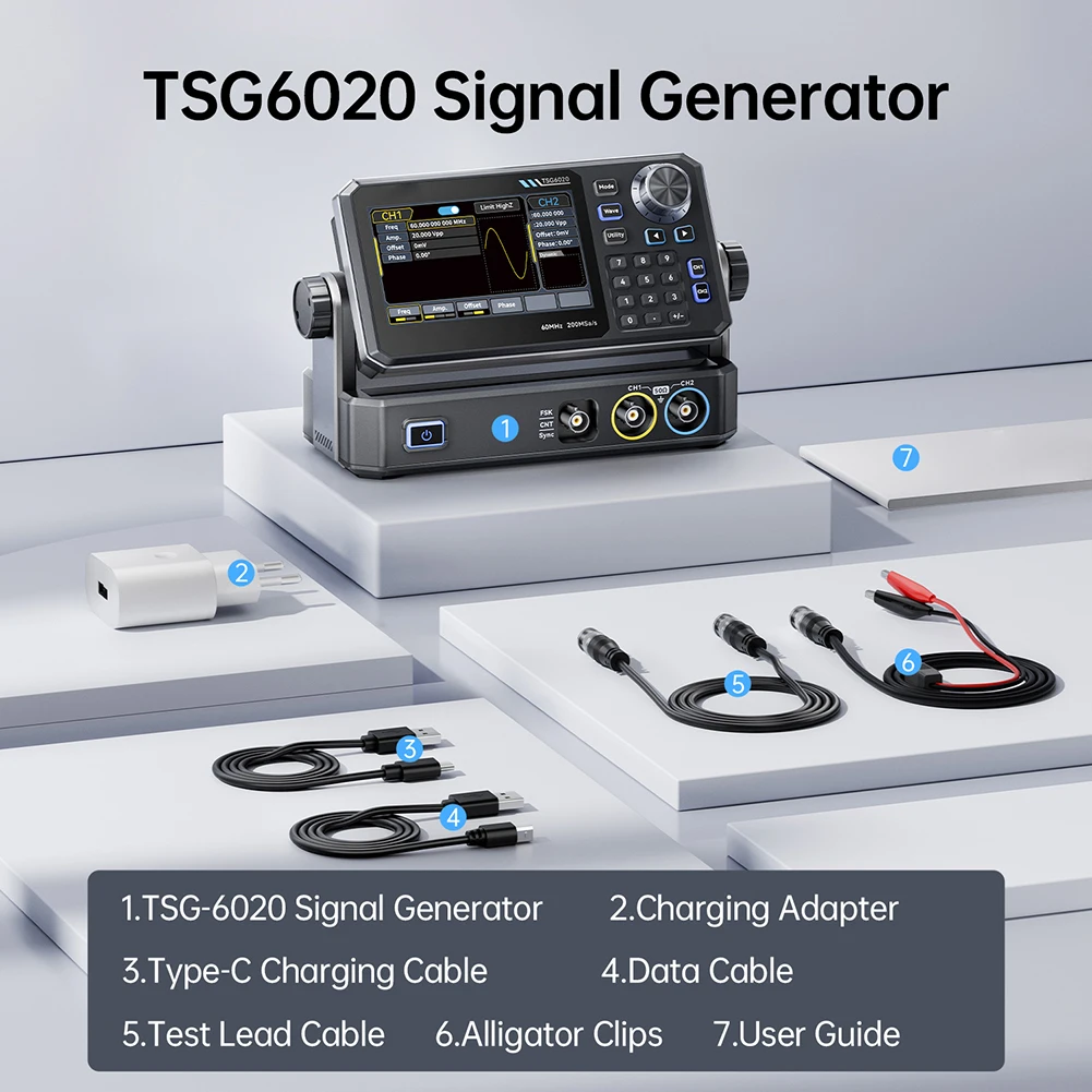 TSG6020 60MHz Çift Kanallı Fon - Dual Channel Arbitrary Waveform Function Generator 60Mhz incelemesi ve fiyatı