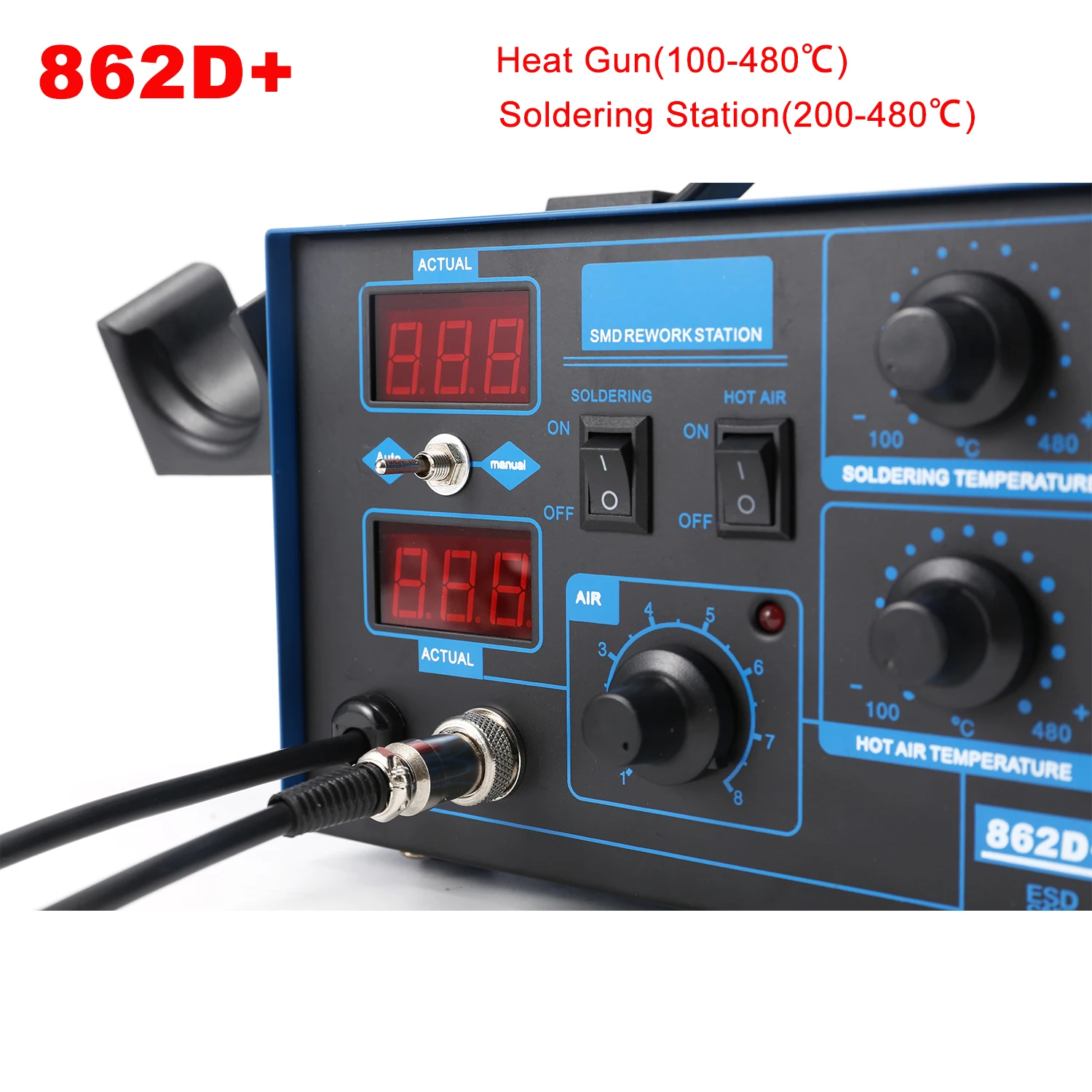 862D+ Lehimleme İstasyonu 2'si - Smd Rework Station Hot Air Soldering 2 In 1 incelemesi ve fiyatı