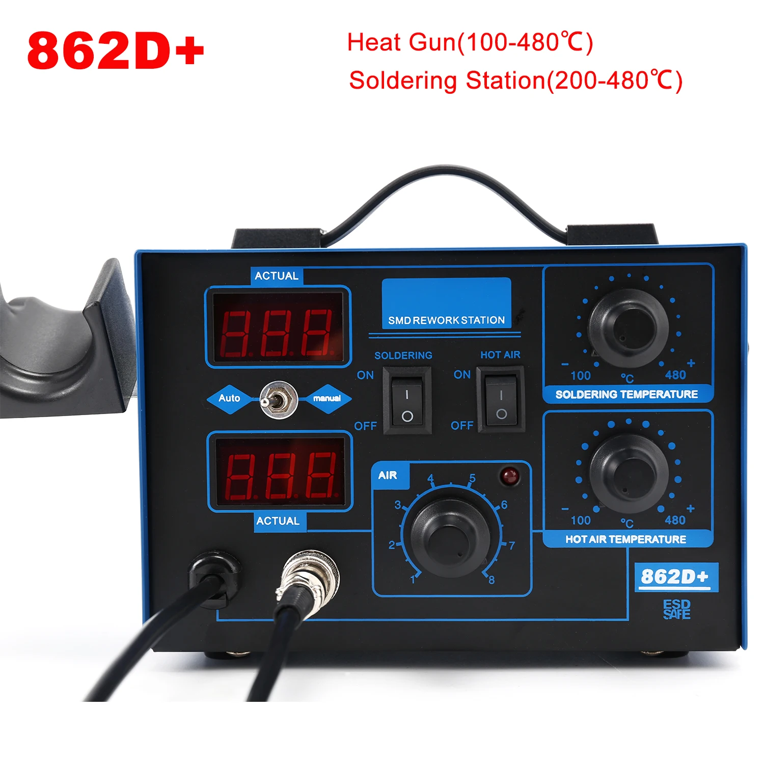 862D+ Lehimleme İstasyonu 2'si - Smd Rework Station Hot Air Soldering 2 In 1 incelemesi ve fiyatı