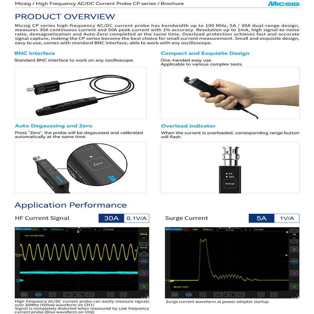 Micsig CP1003B CP503B Yüksek F - Current Probe Ac Dc 50Mhz Oscilloscope incelemesi ve fiyatı