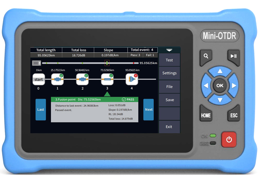 4.3 Inç Dokunmatik Ekran MINI  - Optical Time Domain Reflectometer Otdr 1310 1550Nm incelemesi ve fiyatı