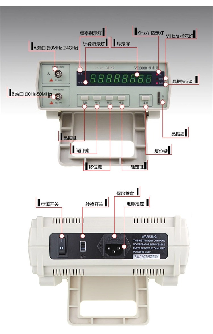Profesyonel VC3165 2.4GHz Ante - Benchtop Frequency Counter Meter 2.4Ghz incelemesi ve fiyatı