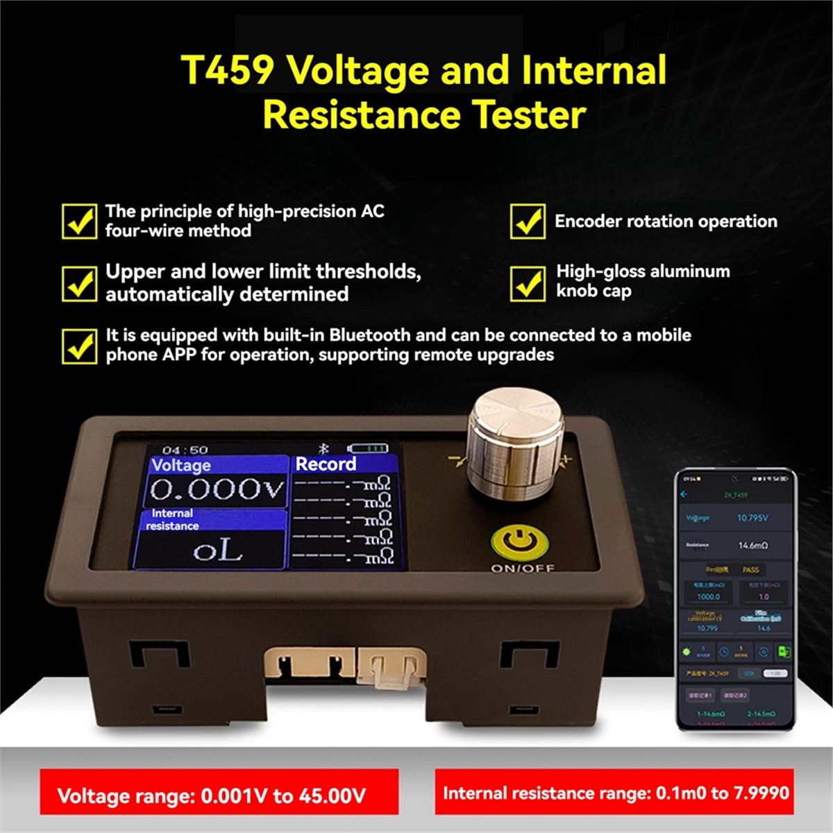 AS62 T459 DC 5V Dört Telli Pil - Battery Internal Resistance Tester Four Wire incelemesi ve fiyatı