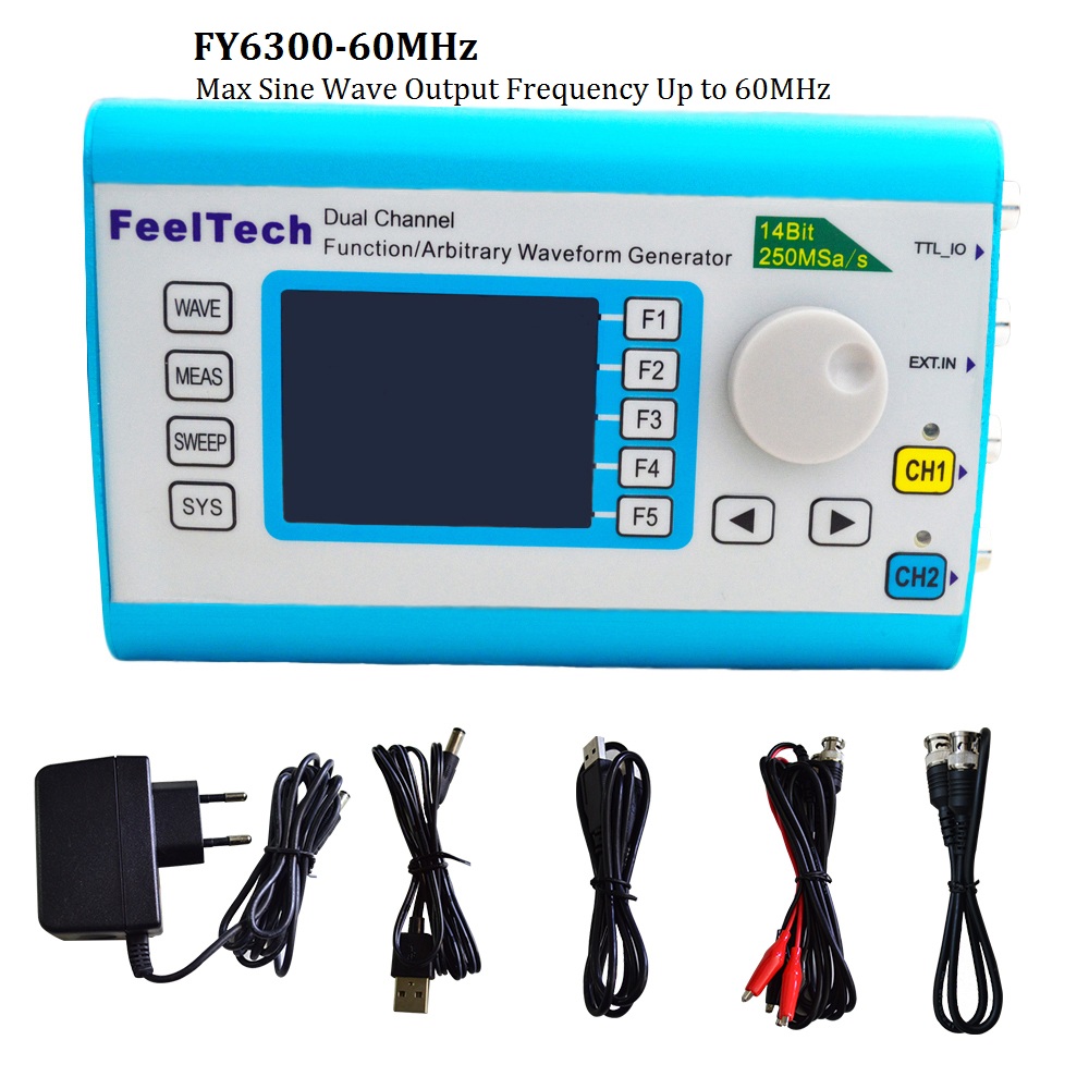 FY6300 Fonksiyonlu Keyfi Dalga - Dual Channel Arbitrary Waveform Function Generator 60Mhz incelemesi ve fiyatı