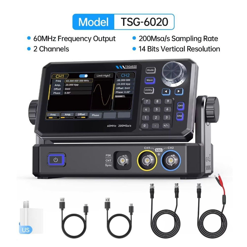 TSG6020 60MHz Çift Kanallı Fon - Dual Channel Arbitrary Waveform Function Generator 60Mhz incelemesi ve fiyatı