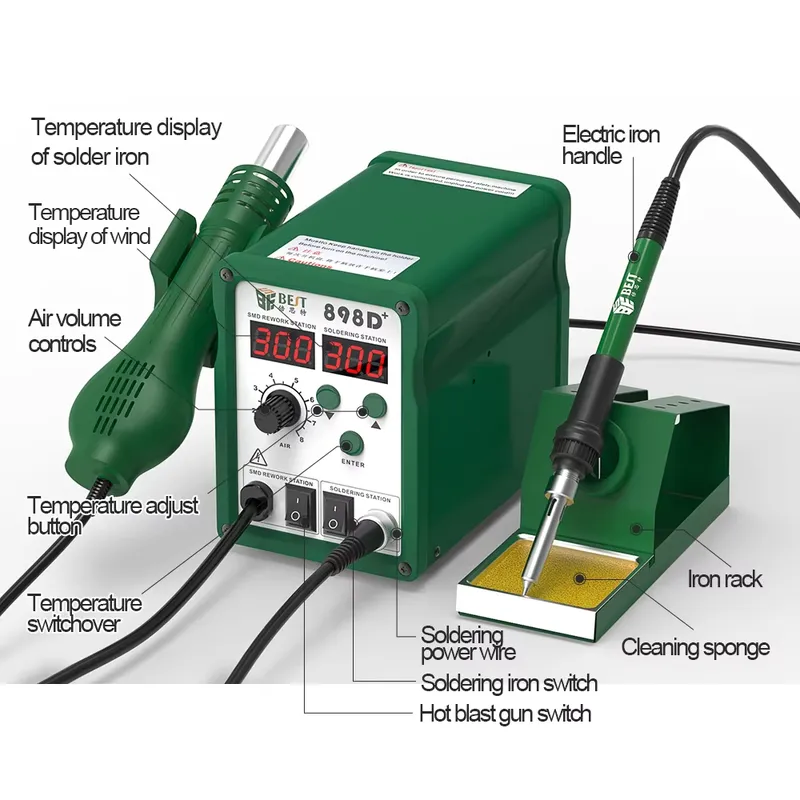 BST-898d+ Dijital Lehimleme İs - Smd Rework Station Hot Air Soldering 2 In 1 incelemesi ve fiyatı